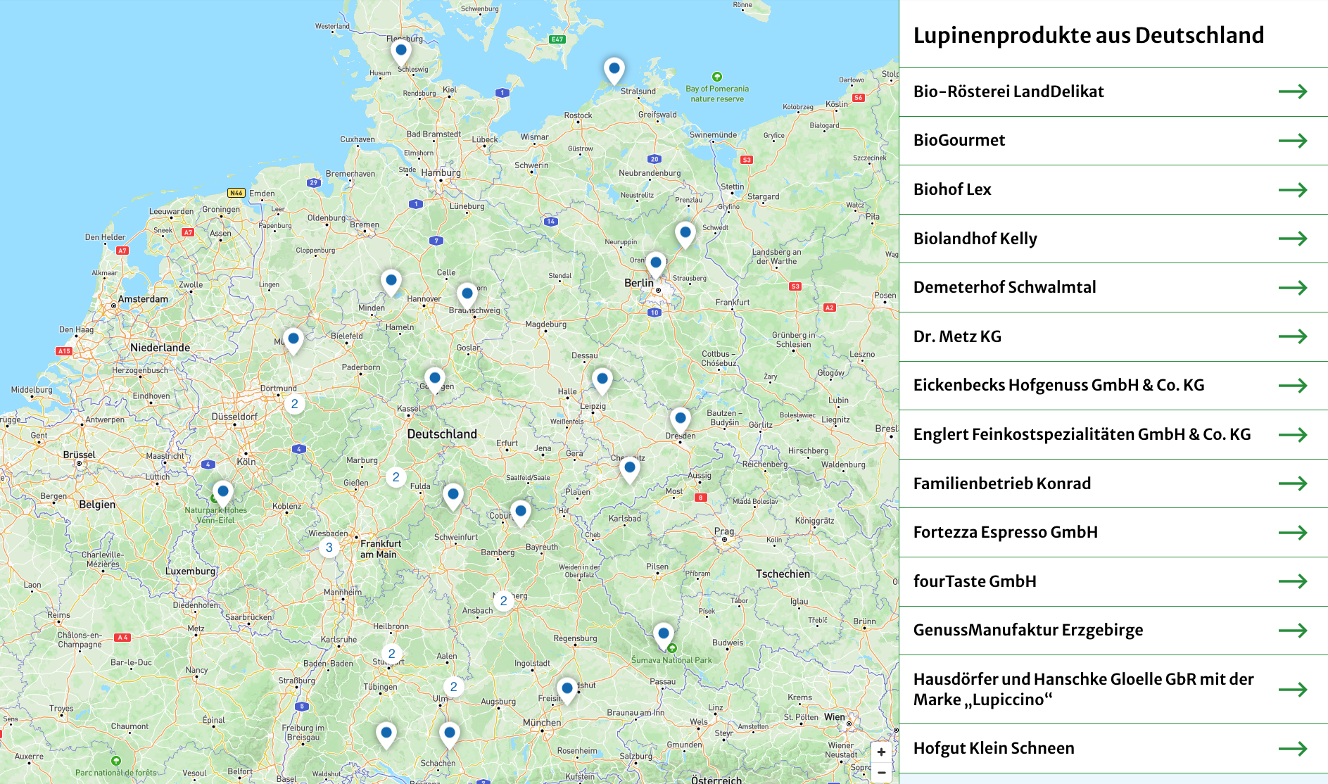 Lupinenprodukte aus Deutschland